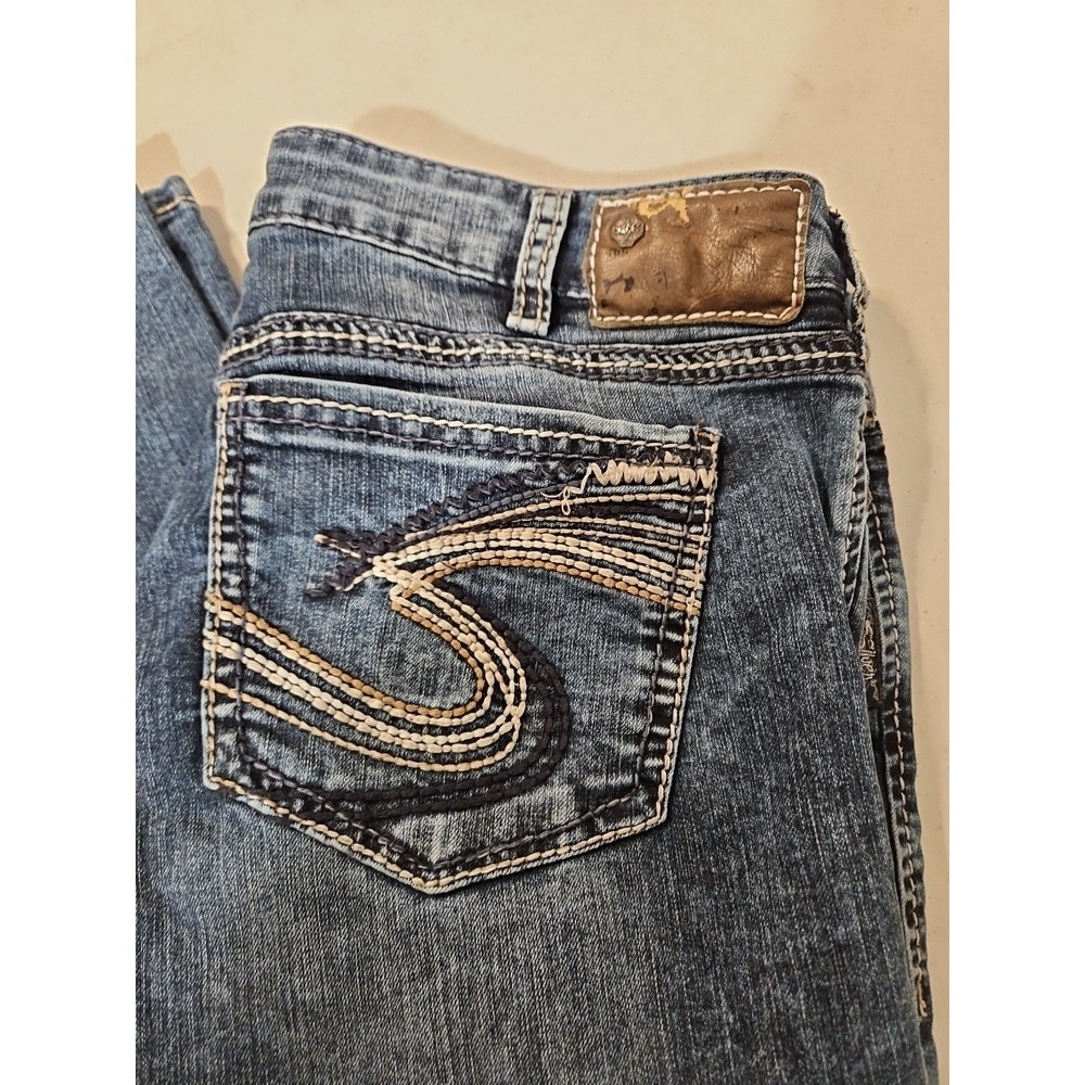 Silver Berkley Jeans Womens 32x30 Blue Dark Wash Mid Rise Straight Leg Fit(1627